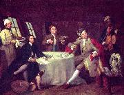 William Hogarth Portrat des Lord George Graham in seiner Kajute oil painting reproduction